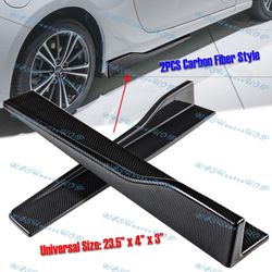 Universal Carbon Style Side Skirt Rocker Splitters Diffuser Winglet Wind 23.5"x4 -(2-PU-89651-CF