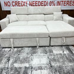 Sectional Sofa With Pullout Bed And Adjustable Headrest