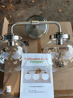 2-Light Bathroom Vanity Light Fixture Brushed Nickel