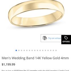 14k Men Wedding Band