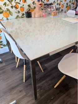IKEA glass and chrome small dining table