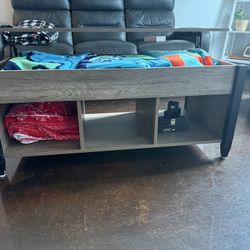 Lift Top Coffee Table Gray With Storage