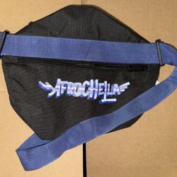 Afrochella Festival Fanny Pack – Black with Blue Strap | Adjustable Waist Bag