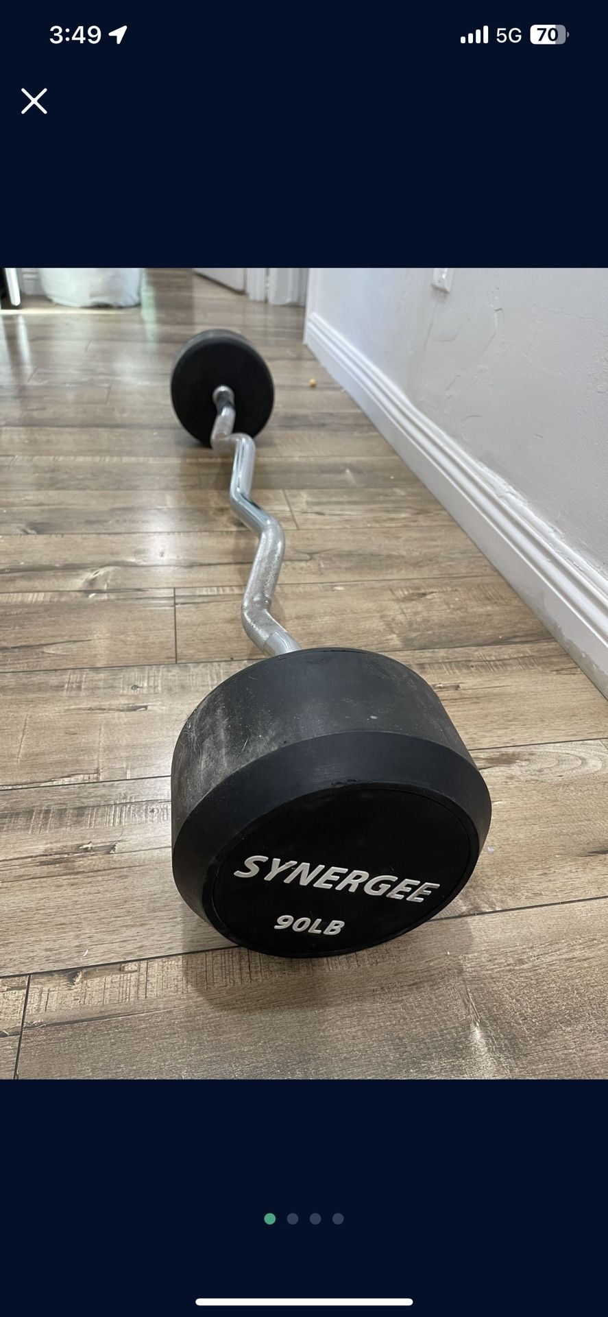 90 Lb. Fixed Curl Bar NEW