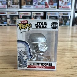 HYPER RARE CHASE BITTY CHROME Stormtrooper Star Wars 1" Funko Pop #296 Movies