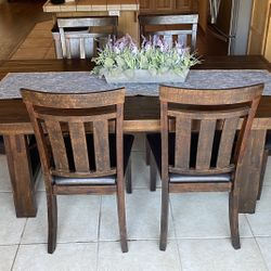 Nice Rustic Dining Table With Six Chairs 39”x 79” - $300 