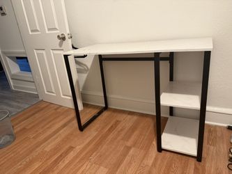 White Desk With Shelves 