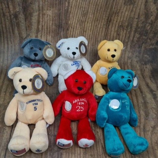 6pc Collectible State Quarter Bears