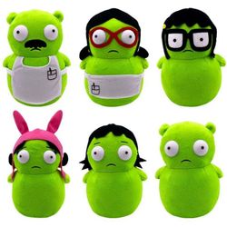 Set of 6 Bob's Burgers Green Plush Dolls (Kuchi Kopi / Ghost Theme)