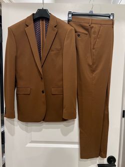 Express Men’s Brown Two-Piece Extra Slim Suit