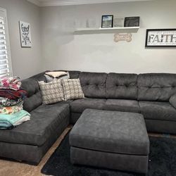 2 Piece Sectional Couch W/ottoman