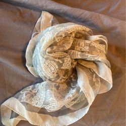 Sheer Square Vintage Scarf 24 X 24