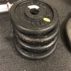 Weight plates set up for 3 pounds each