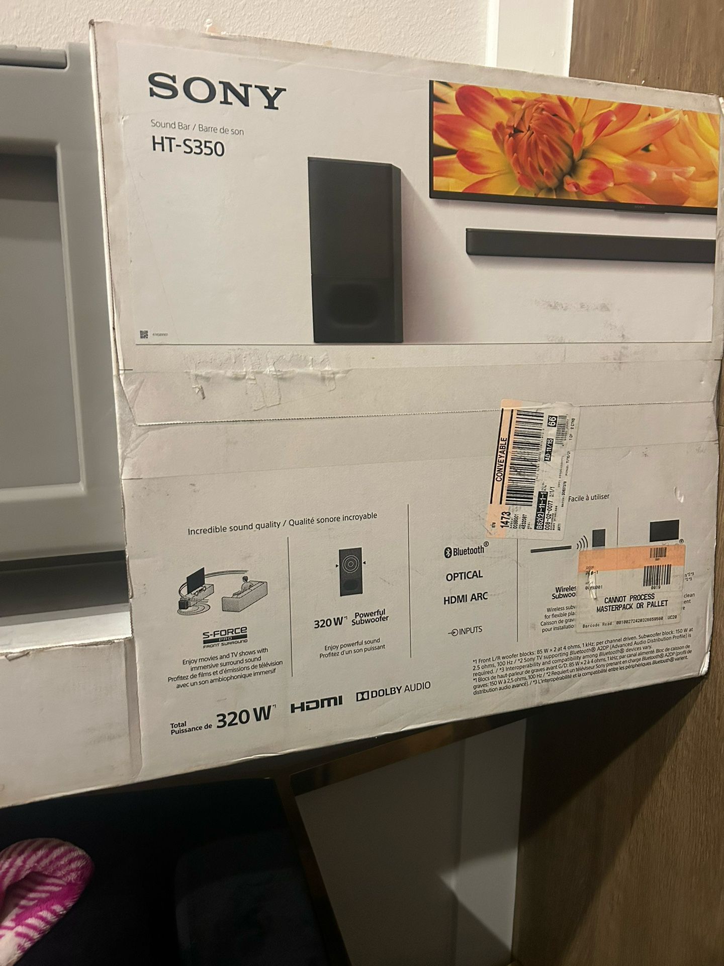 SONY HTS350 Soundbar W/wireless Subwoofer