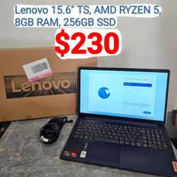 Lenovo Ideapad 1 Laptop, 15.6" FHD Touch Display, Ryzen 5 7520U, 8GB RAM, 256GB SSD