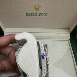 2 Tone Vvs 1 moissonite Watch Box And Papers