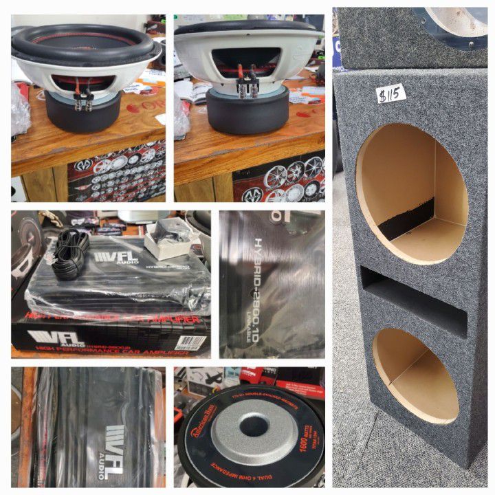 BASS COMBO 2 12INCH SUBS 3200WTTS/1600RMS TOGETHER WITH AMP/BOX $775