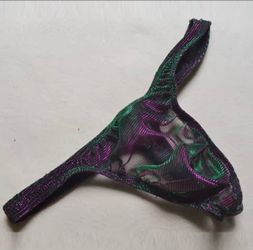 Sexy Men's Thongs Mesh Laser Ultra Thin Transparent Thong G-string Shorts Pouch Lingerie Underpants Bottoms Underwear Pump Man