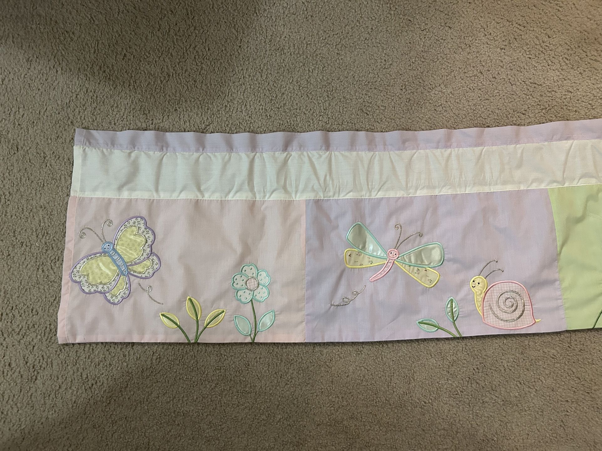 Cotton Butterfly Nursery Room Window Valance and matching Carpet, Rug