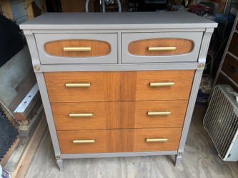 Refinished MCM dresser.