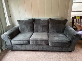 Dark Gray Bob’s Discount Furniture Sofa – Excellent Condition
