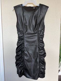 ZARA black leather dress