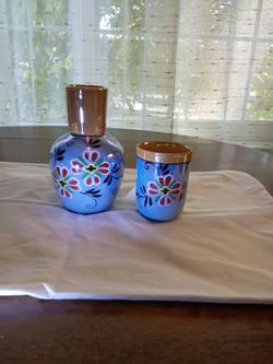Water pitcher and glass for nightstand