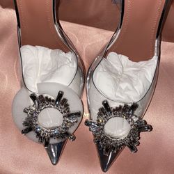 Amina Muaddi Begum Glass Pump Size 40!