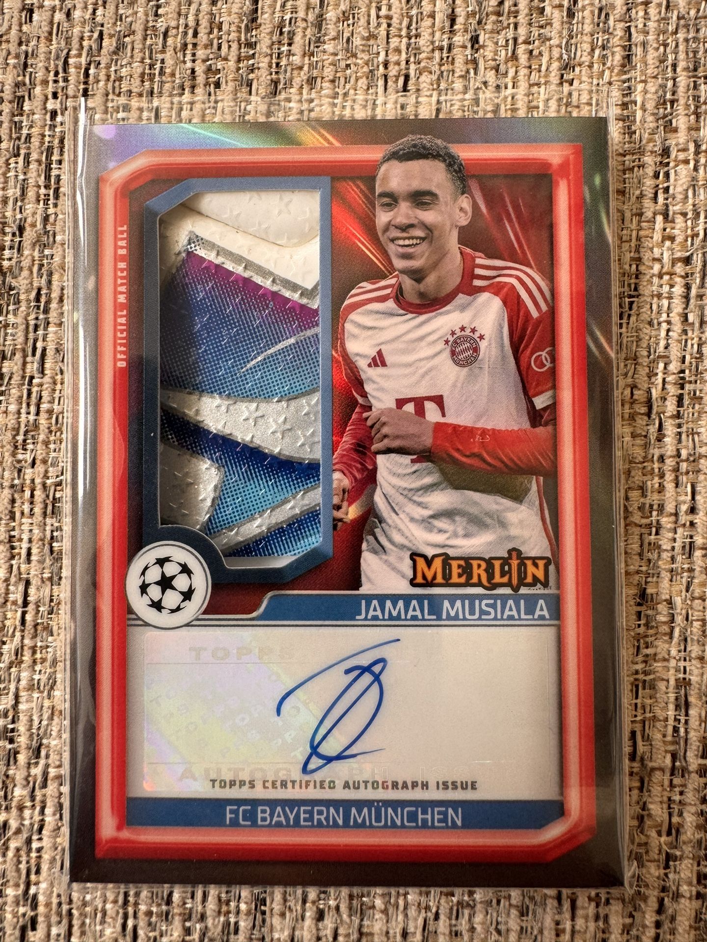 2024 Topps Chrome Merlin Jamal Musiala Match Ball Signatures Auto FC Bayren