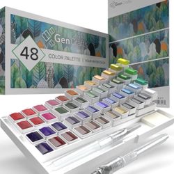 GenCrafts Watercolor Paint Set 48 Colors New Sealed