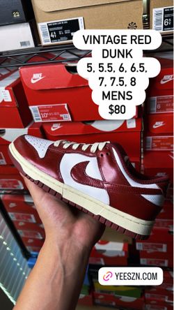 Nike dunk low vintage red size 5 5.5 6 6.5 7 7.5 8 mens new
