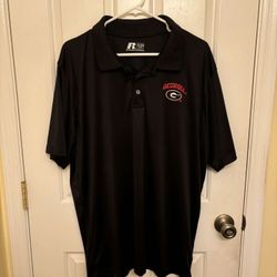 Georgia Bulldogs Russell Athletic Collegiate Black Polo