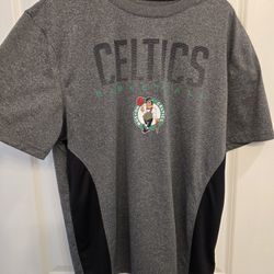 NBA T Shirt Men XL Heather Gray Boston Celtics Basketball Spellout Logo Pullover