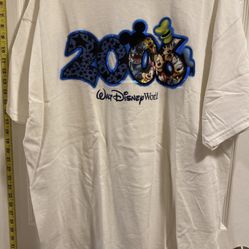 Walt Disney World T Shirt Men XXLarge Adult White Mickey Mouse Stitch Cartoon 2006