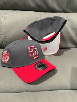 MLB new era San Diego padres grey red brim 25th anniversary patch 9forty a frame SnapBack hats