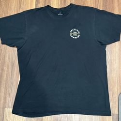 Brixton  Men’s Black, White, and Orange Logo T-Shirt - Size XL