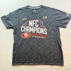 Fanatics NFC Champions 49ers Graphic T Shirt Gray Men's L