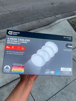 Commercial Electric 4-Pack 6in Canless LED Recessed Kit