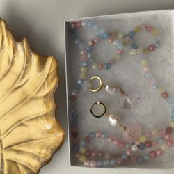 set of stone necklaces