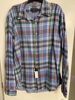 Polo Ralph Lauren Plaid Double Layer Lined Long Sleeve Button Down Shirt Men's
