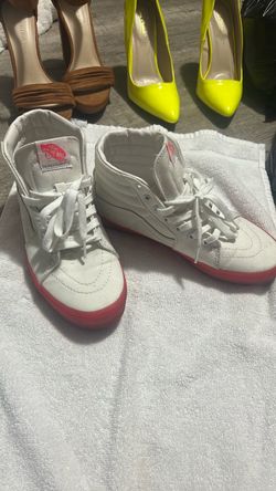 Vans Sk8-Hi White/Pink High-Top Sneakers