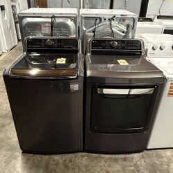 LG Black Steel Washer And Electric Dryer Set Only