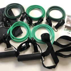 NEW Home Cables Resistance Bands Set (stackable 150lbs & hypoallergenic) 