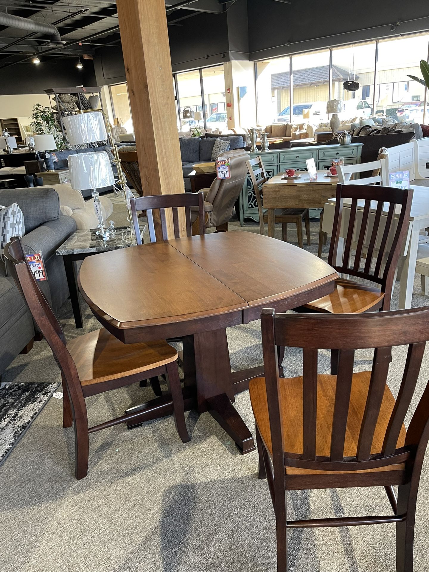 Wood Dining Table Set With 4 Chairs