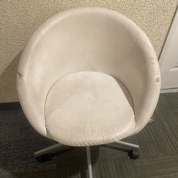 IKEA White Faux Leather Bucket Chair