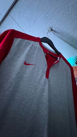 Nike Gray and Red Polo Shirt LARGE