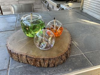 3 Glass Oil Lamps