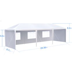 10x30' Wedding Party Canopy Tent Outdoor Gazebo with 5 Removable Sidewalls