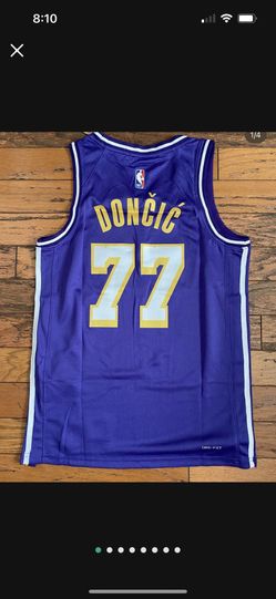 New 2025 purple, Yellow White Purple Los Angeles Lakers Luka Doncic Basketball Jersey