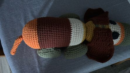 Dog, Stuffed, Hand Crocheted. 